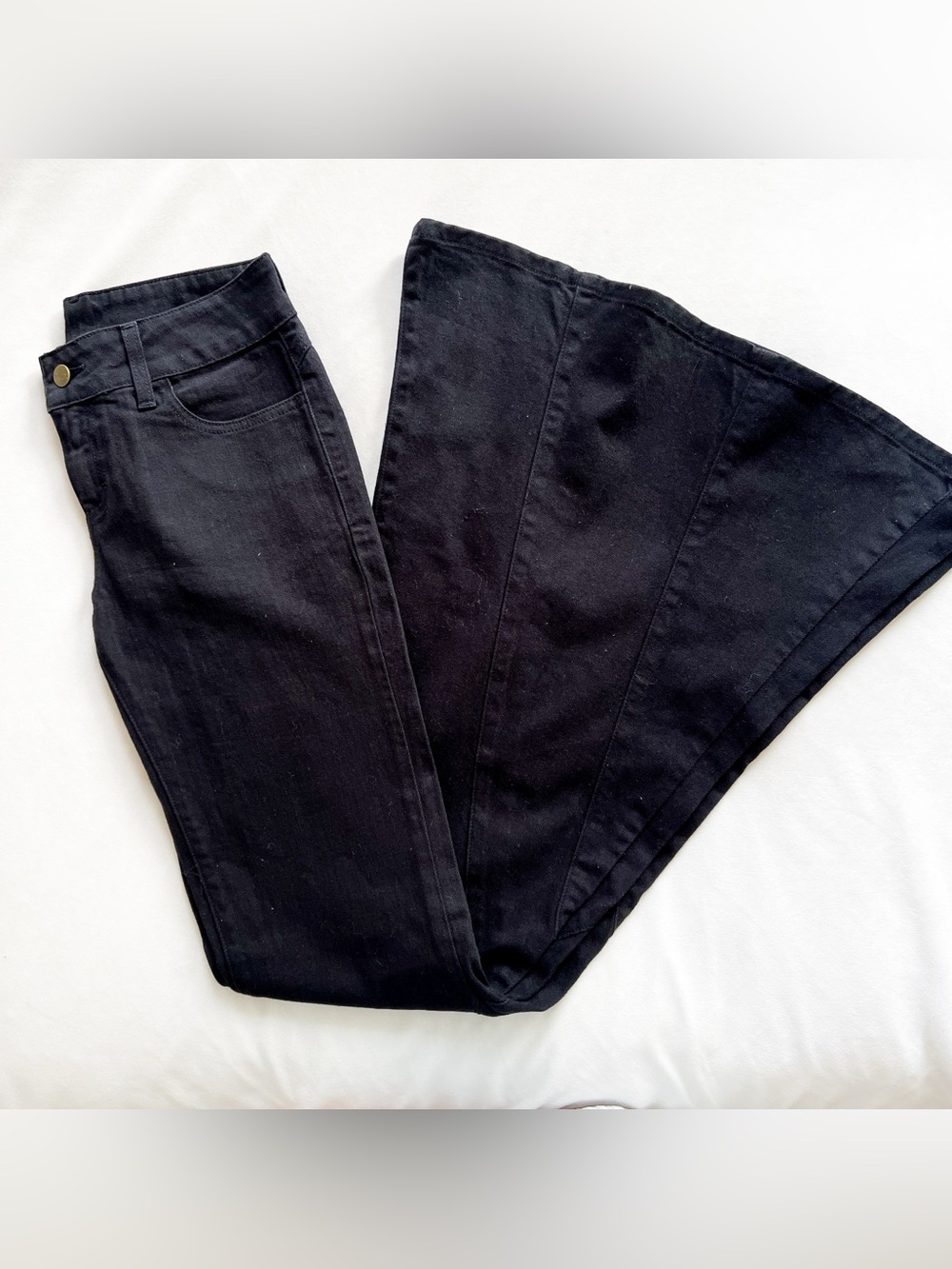 Siwy Black High-Rise Wide-Leg Flare Jeans